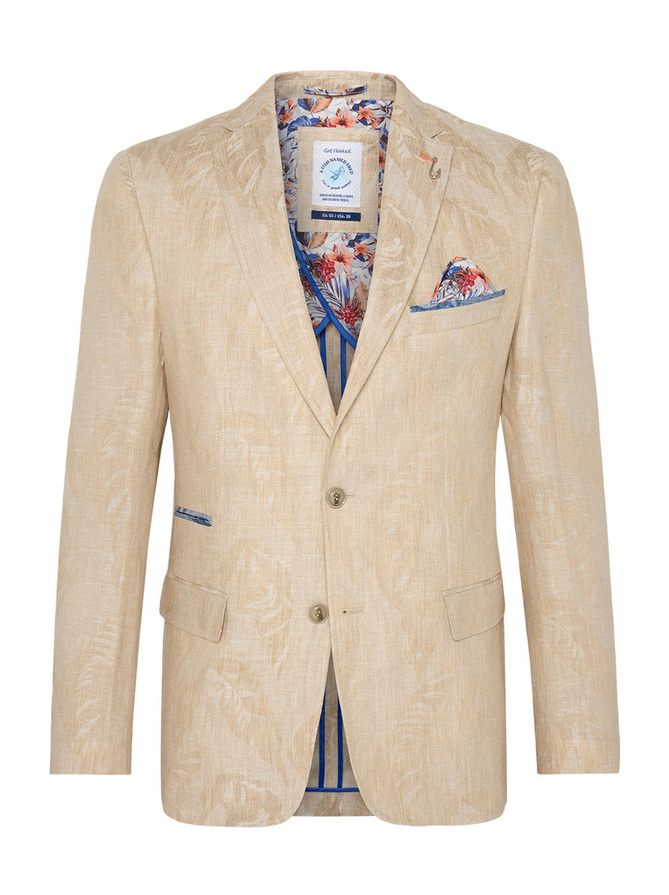 A Fish Named Fred Linen Leaf Blazer in Sand