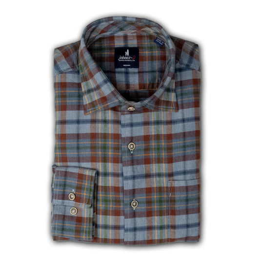 Roger Plaid Hidden Button Down Shirt in Maliblu