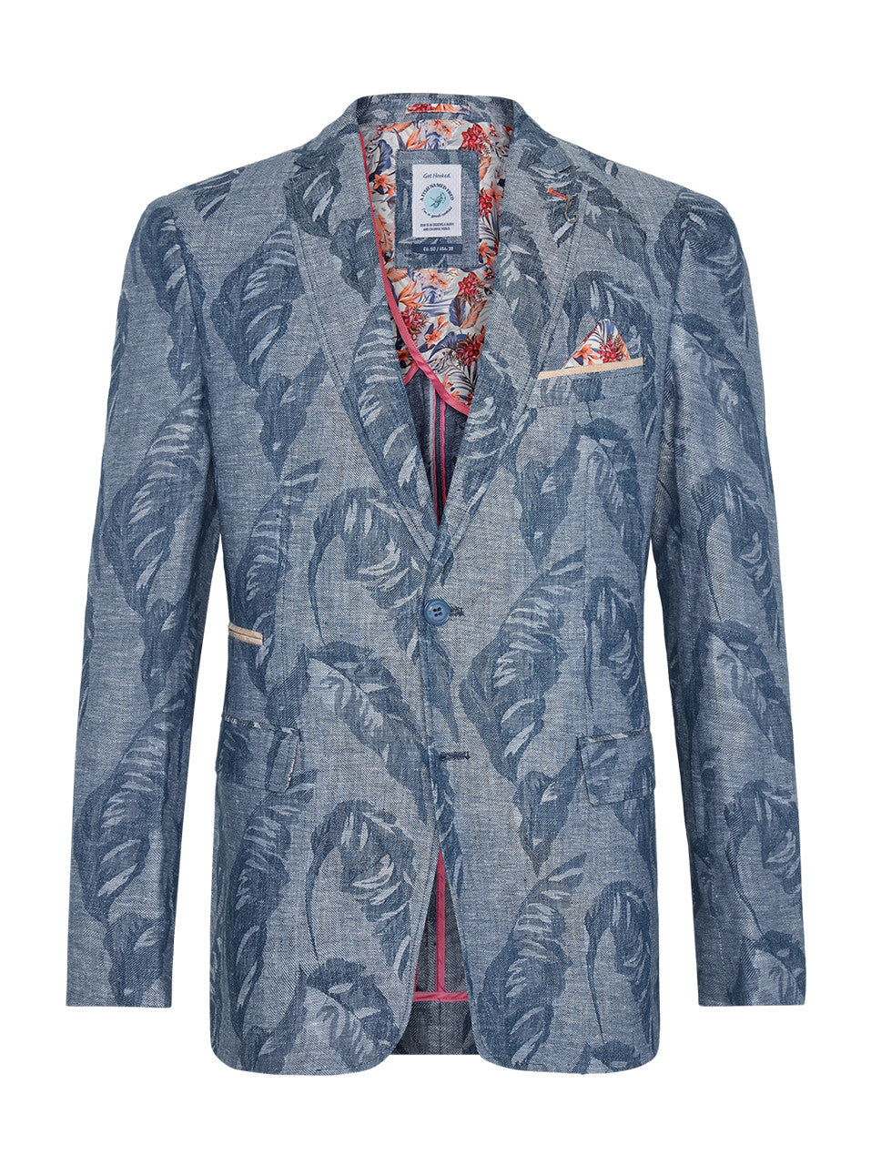 A Fish Named Fred Linen Leaf Blazer in Navy