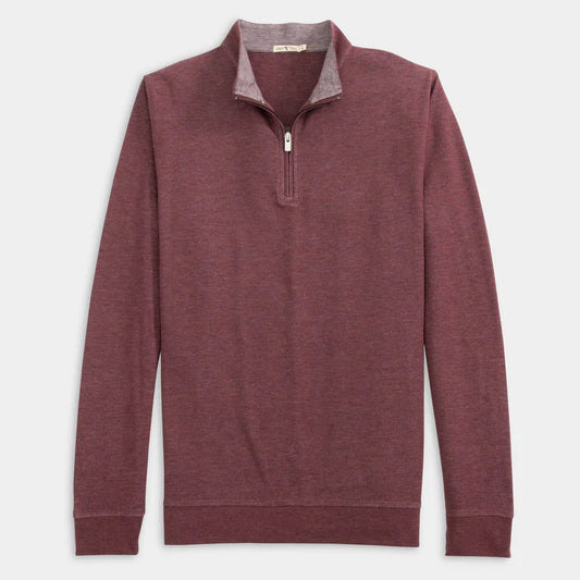 Cotton/Modal Qtr Zip Sweater in Cabernet