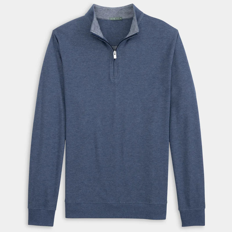 Cotton Modal Qtr Zip Sweater in Helios