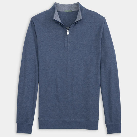 Cotton Modal Qtr Zip Sweater in Helios