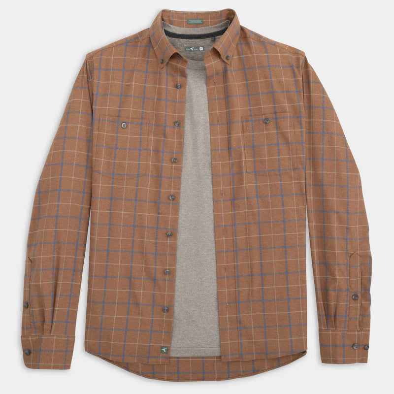 Sawyer Untuck Performance Flannel Shirt in Maple