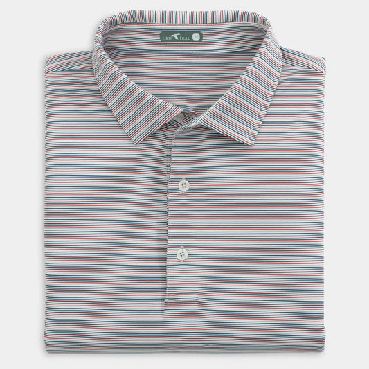 Multi Pinstripe Perf Polo in Gladiator