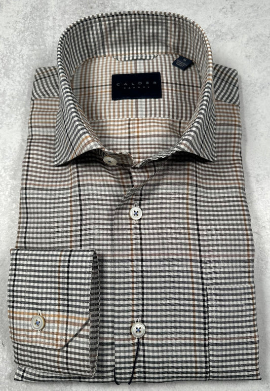 Exploded Degrade Gingham Shirt in Sand