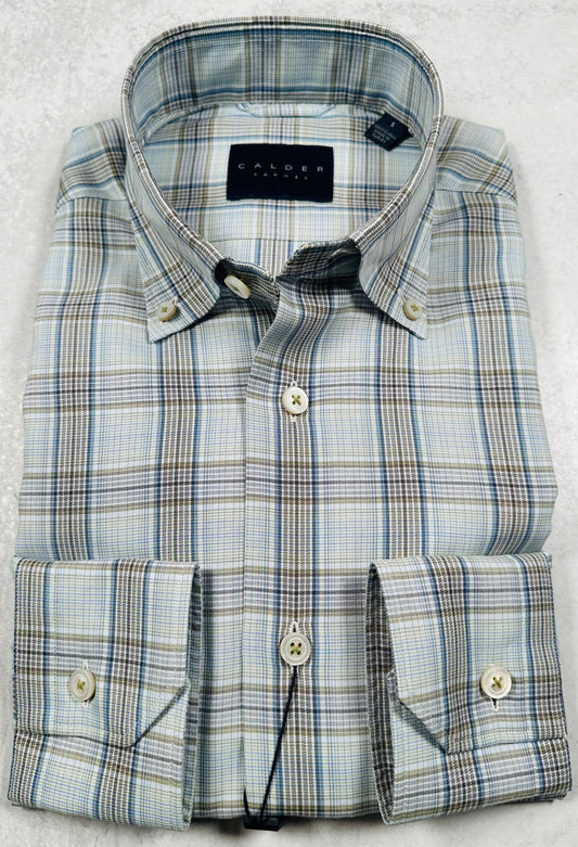 Luxe Twill Graphic Check Shirt in Sage