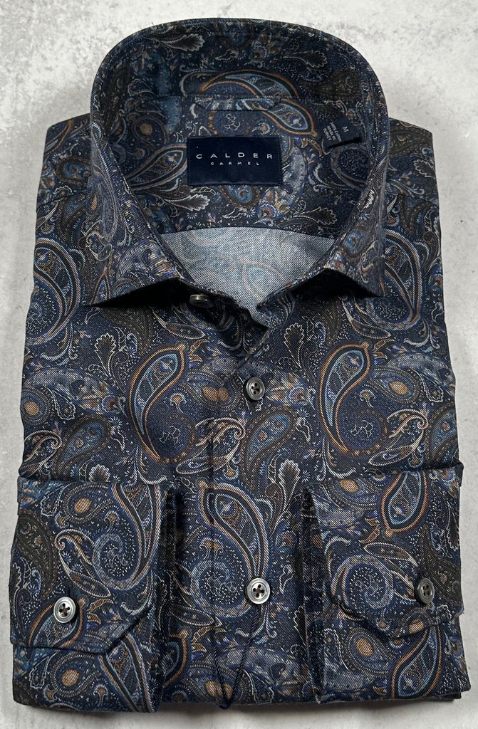 Print Paisley Twill Shirt in Madder