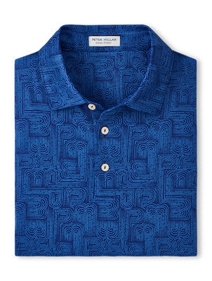 PM Maze Performance Jersey Polo in Sport Navy