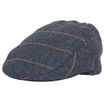 Wilkin Flat Cap in Navy Herringbone