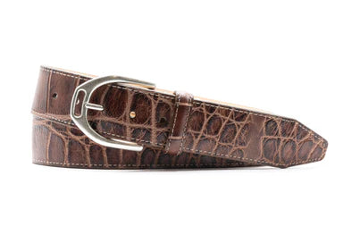 Belmont Alligator Grain Belt in Chestnut