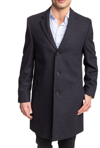 Hanover Wool Top Coat in Charcoal