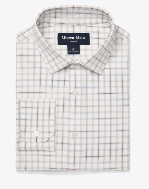 Trim Eric Plaid Shirt in White