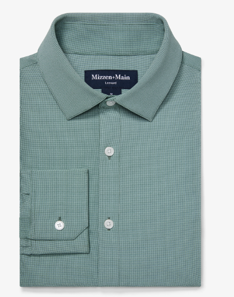 Trim Straton Check Shirt in Hunter Green