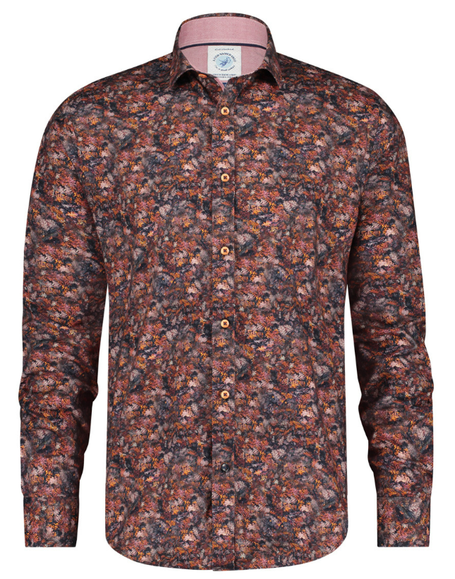 Forest Leaves Shirt in Burgandy