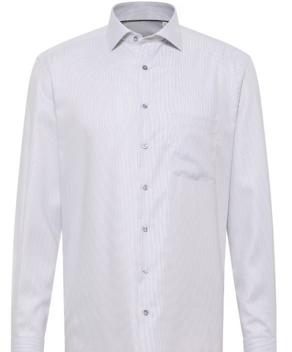 Modern Fit Structured Twill Dress Shirt in Silver