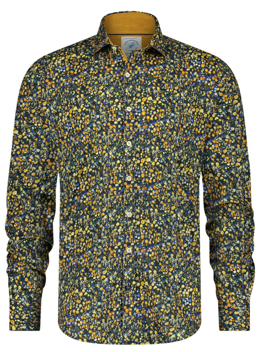 Trees Trunks Shirt in Gold Yellow