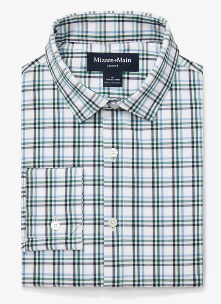 Leeward No Tuck Noah Plaid Shirt in White