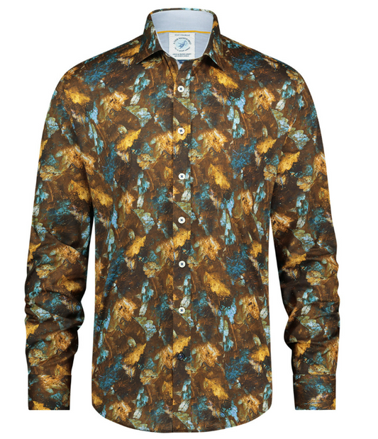 Autumn Leaves Shirt in Gold Yellow