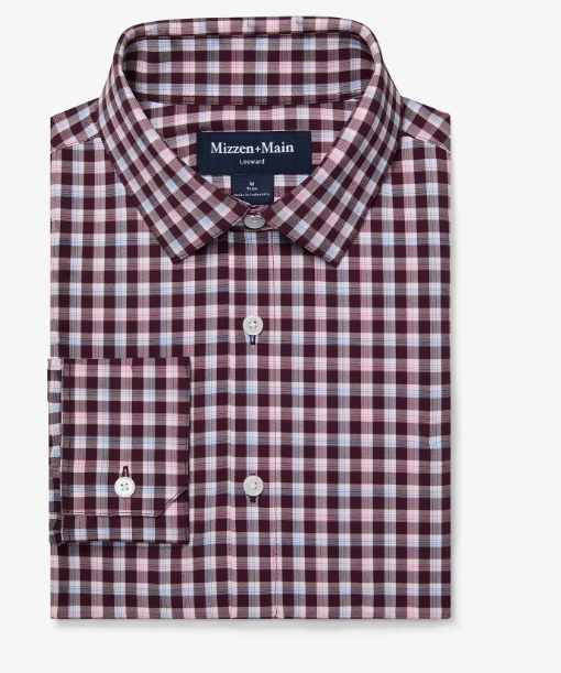 Leeward Todos Plaid Shirt in Wine