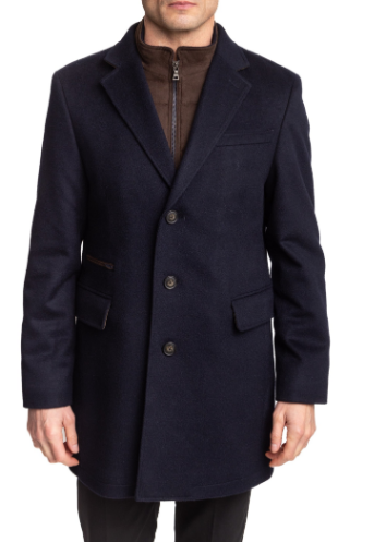 Ellington Top Coat with Removable Bib in Navy