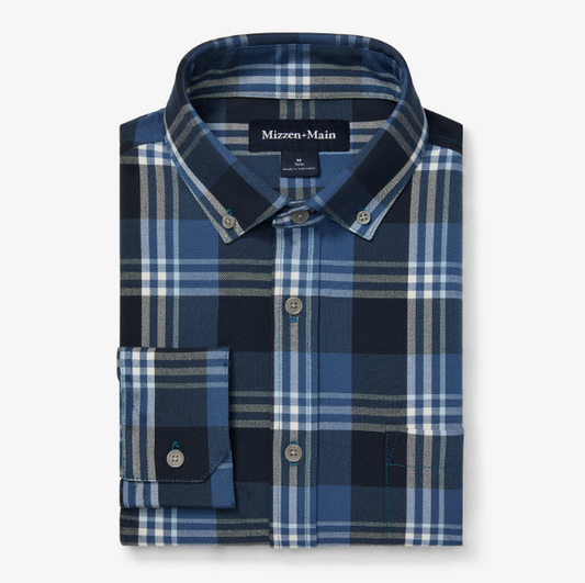 William Plaid City Flannel Shirt in Denim