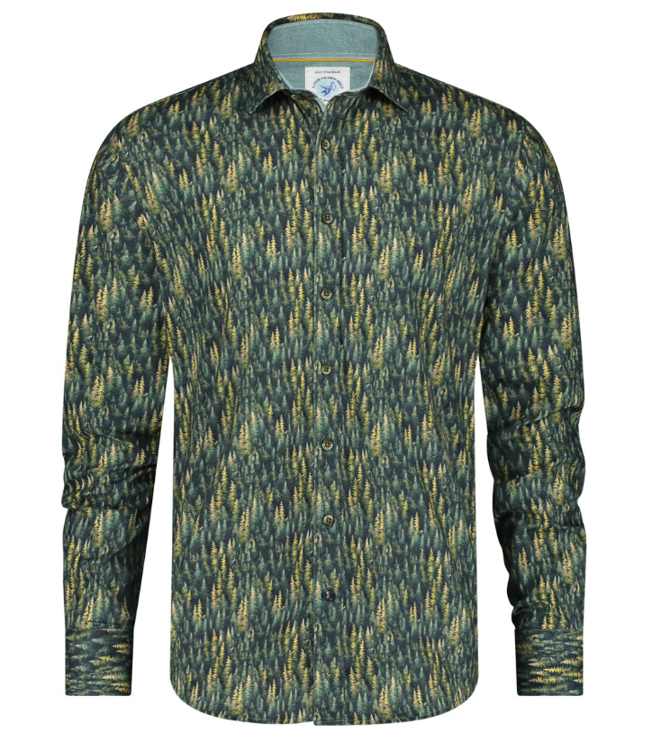 Pine Trees Shirt in Hedge Green