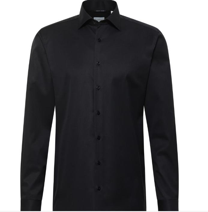 Modern Fit Cover Dress Shirt in Black