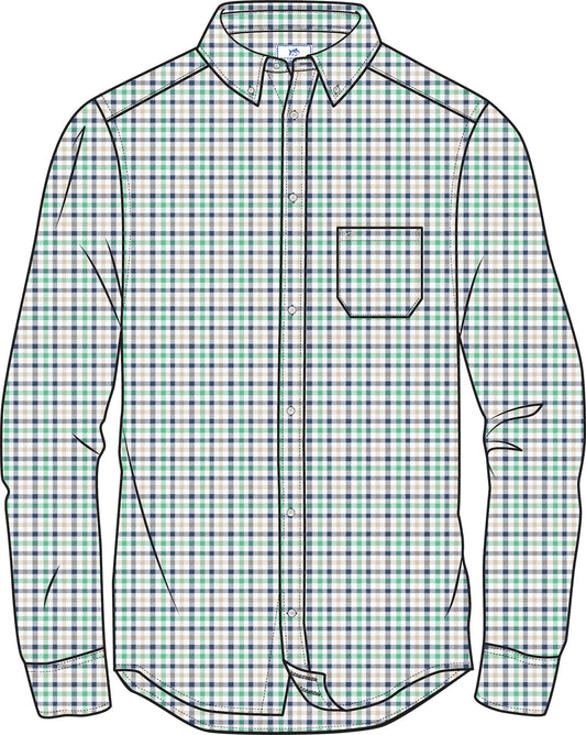 Brrr Glenmoor Plaid Shirt in Light Indigo