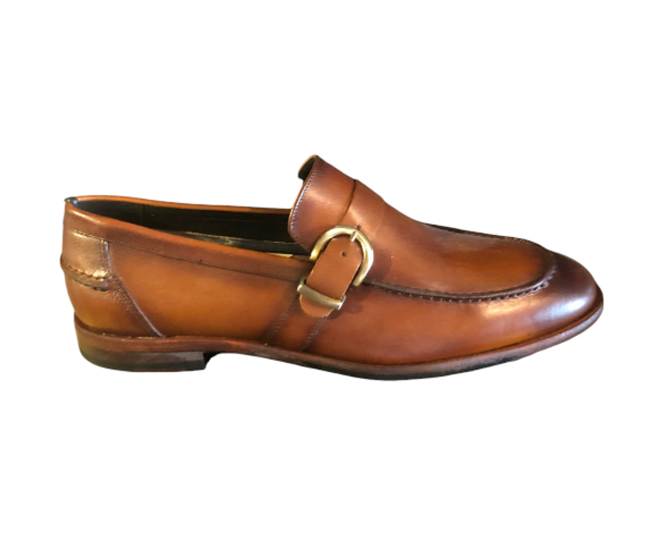 Daytona Hand Painted Calf Shoe in Cognac