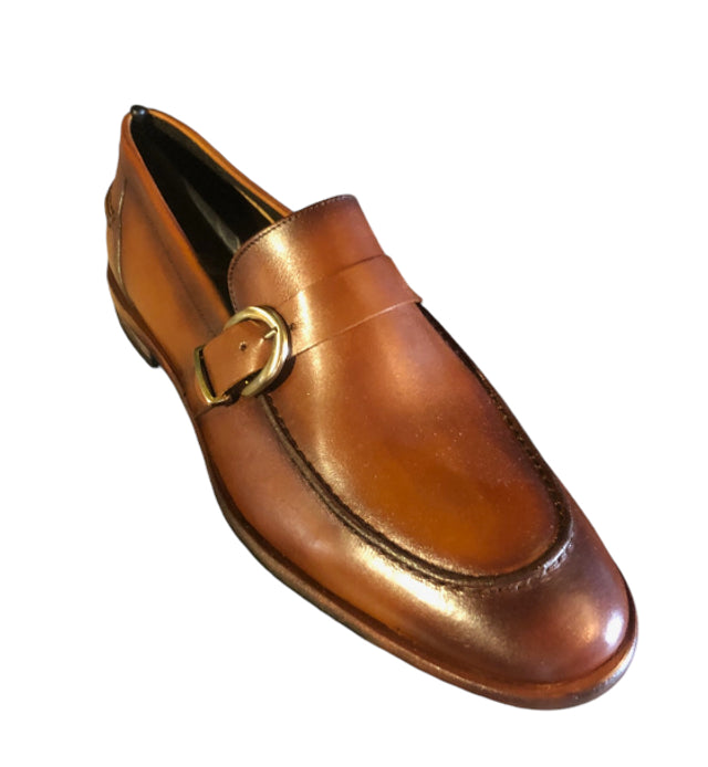 Daytona Hand Painted Calf Shoe in Cognac