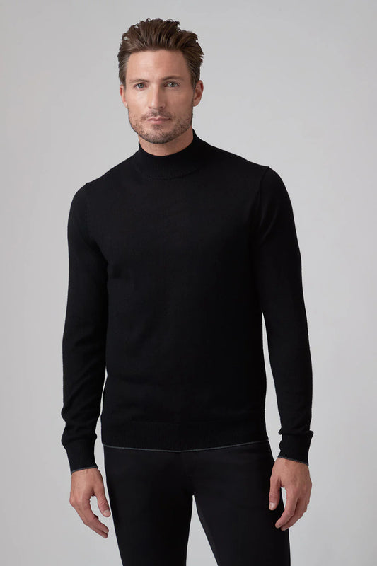 Merino Classic Mock Turtleneck in Black