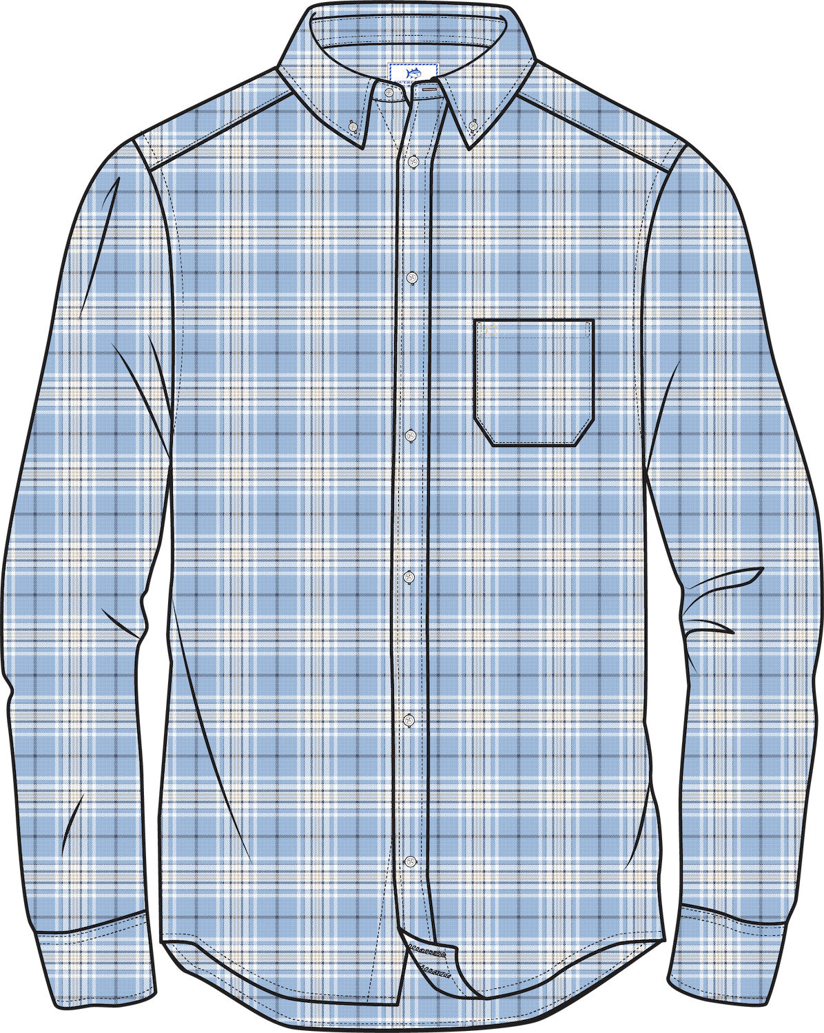 Intercoastal River Point Plaid Shirt in Cerulean