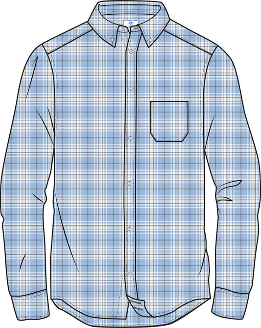 Intercoastal River Point Plaid Shirt in Cerulean