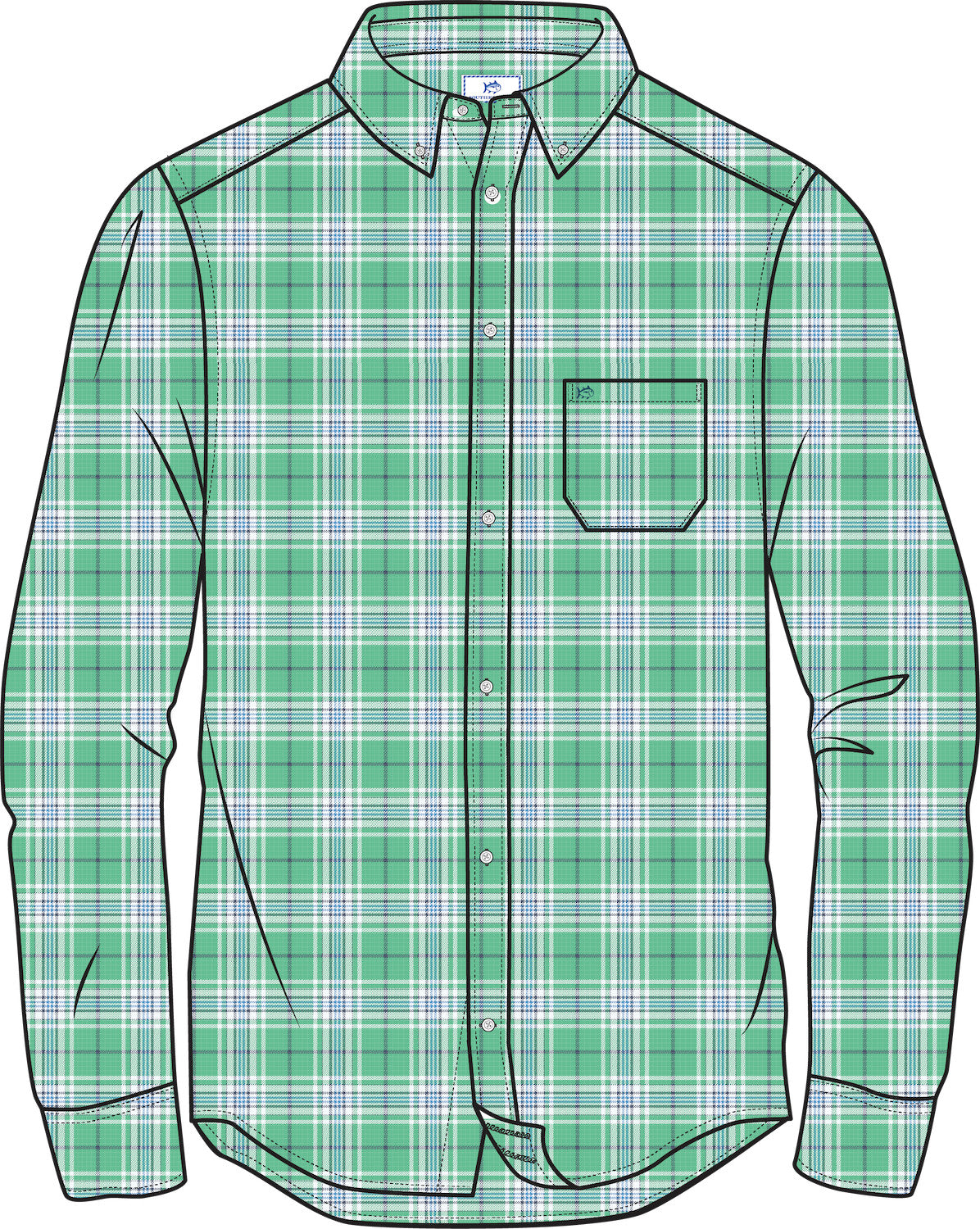 Intercoastal River Point Plaid Shirt in Jade Green