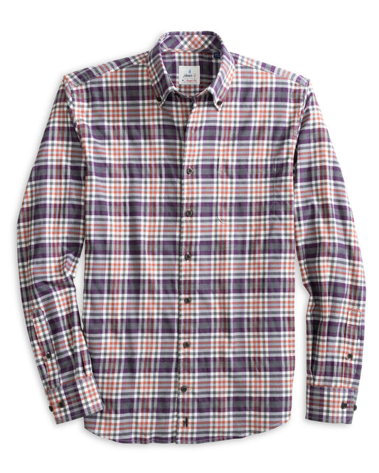 Alex Plaid Button Down Shirt in Charcoal