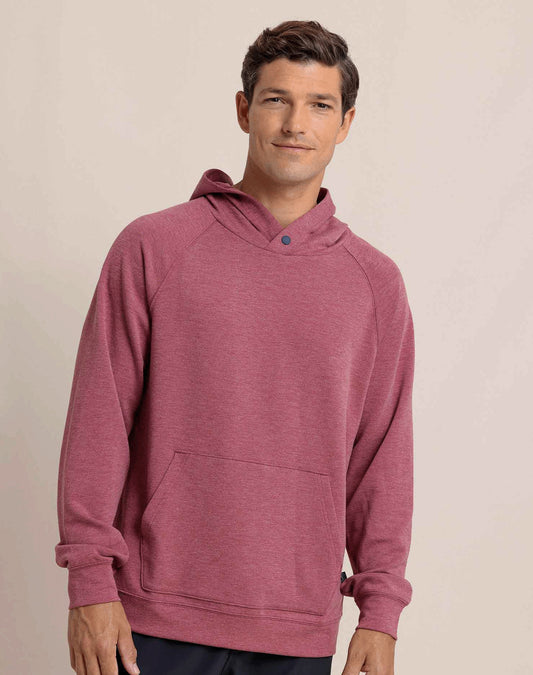 Manteo Heather Snapfront Hoodie in Muscadine