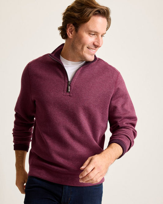 Flip Coast Reversible Half Zip in Rum Berry