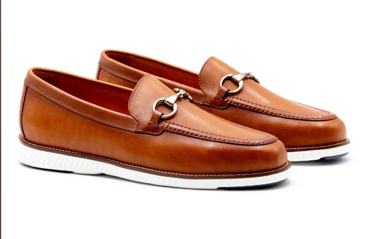 Martin Dingman Countryaire Leather Horse Bit Loafer in Pecan