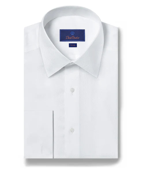 Trim Dobby French Cuff Formal Shirt in White