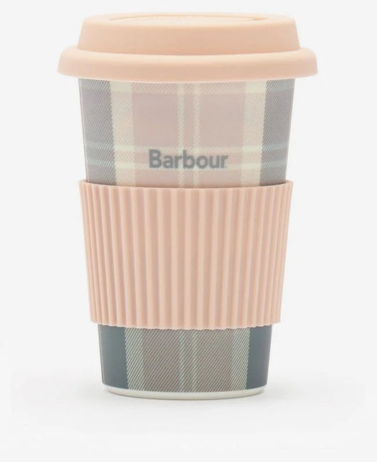 Tartan Reuseable Travel Mug Pink