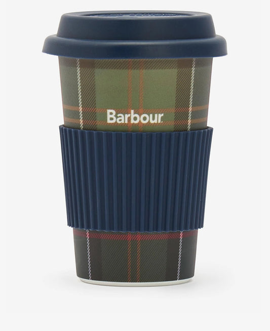 Tartan Reuseable Travel Mug in Olive