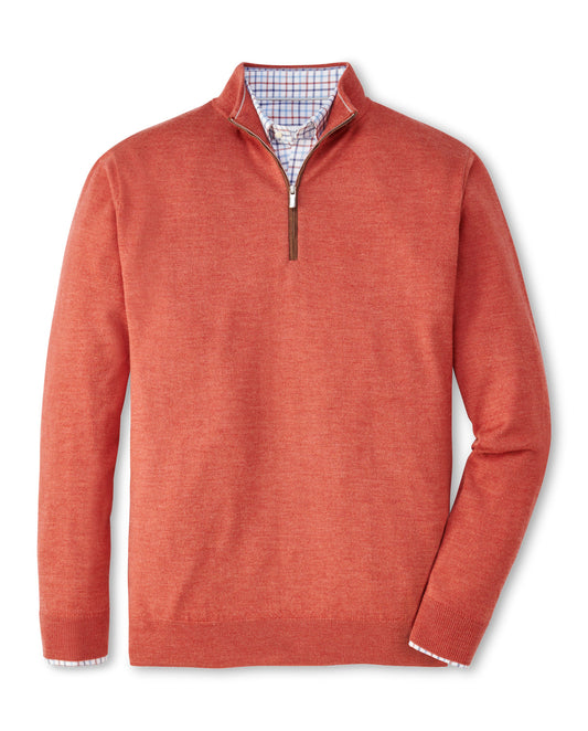 Autumn Crest Suede Trm Qtr Zip in Burnt Orange