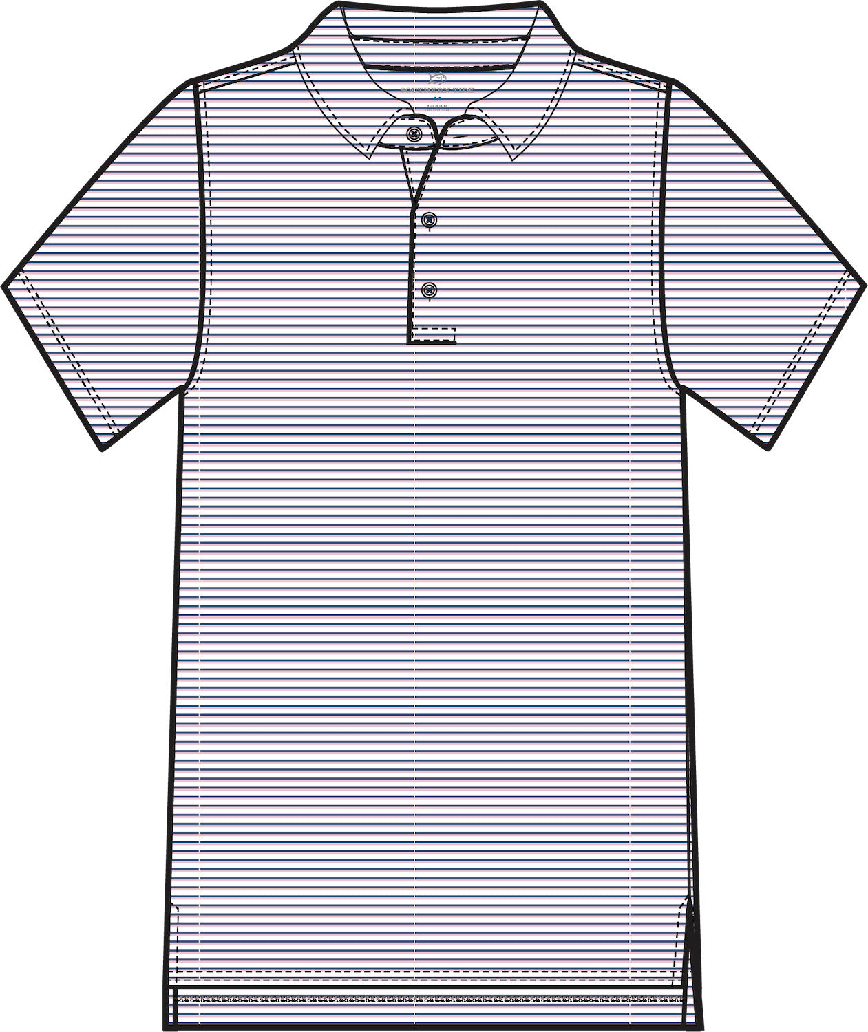 Driver Sunbury Stripe Polo in Classic White