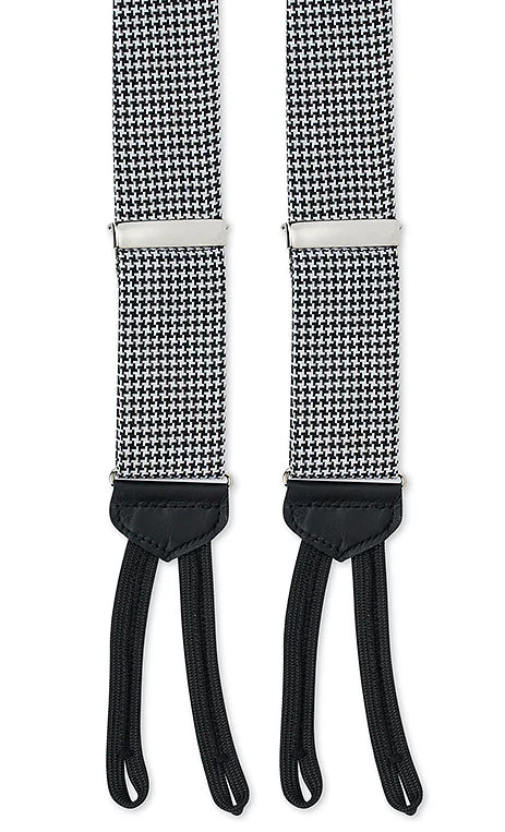 Silk Houndstooth Suspenders