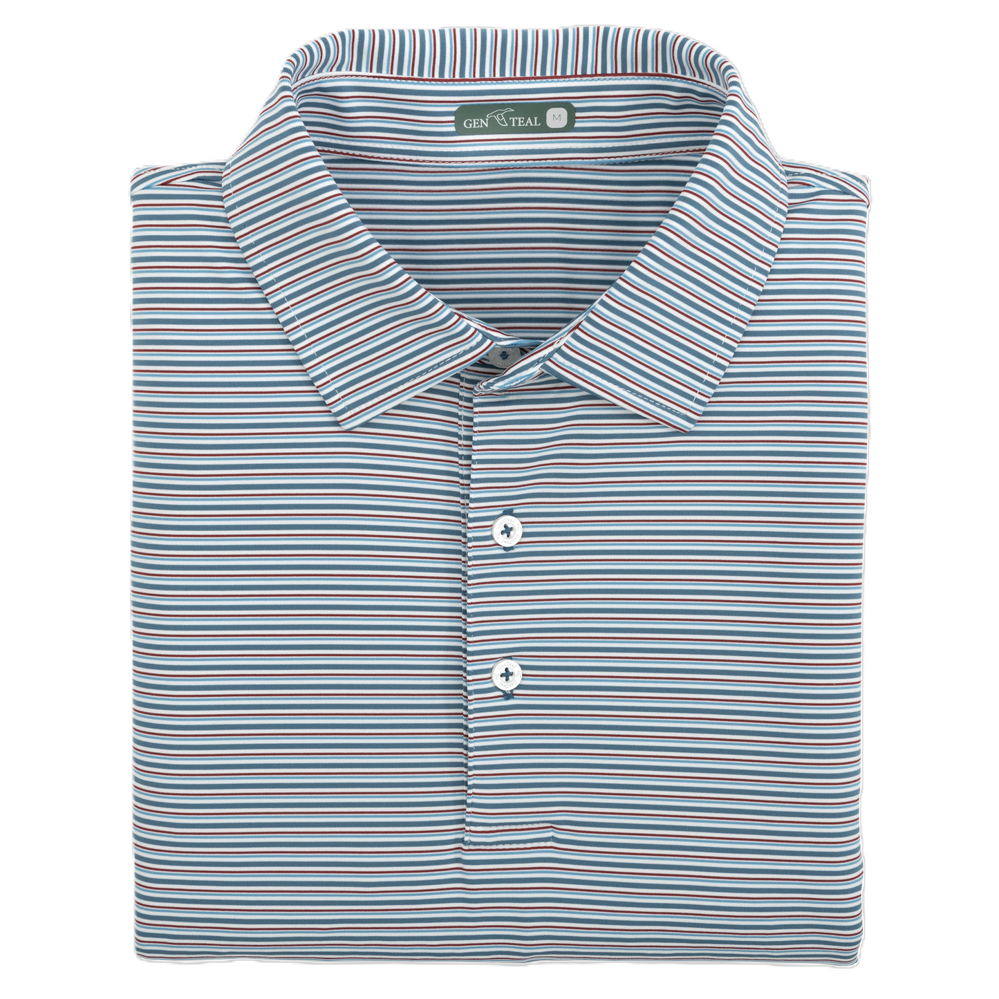 Gen Teal Rubicon Stripe Performance Polo in Federal