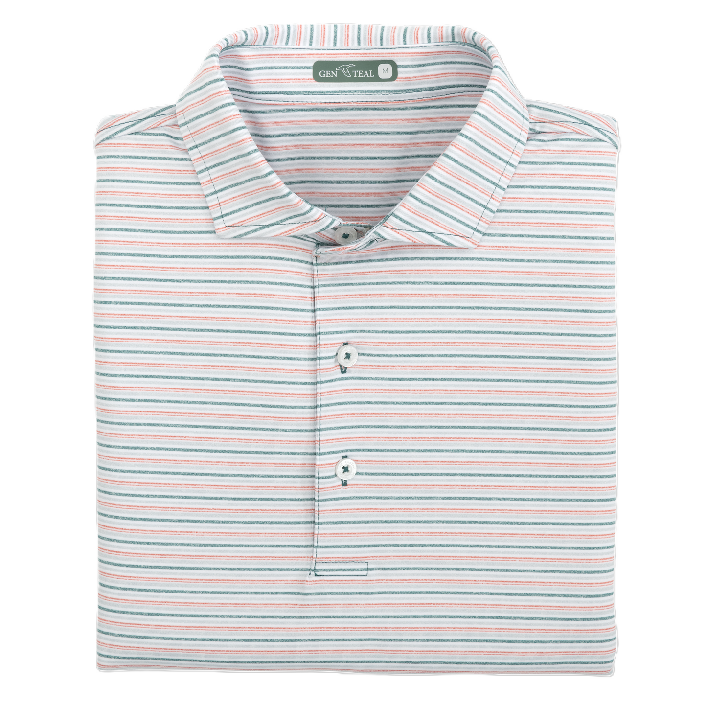 Gen Teal Ponderosa Stripe Performance Polo in Lupine