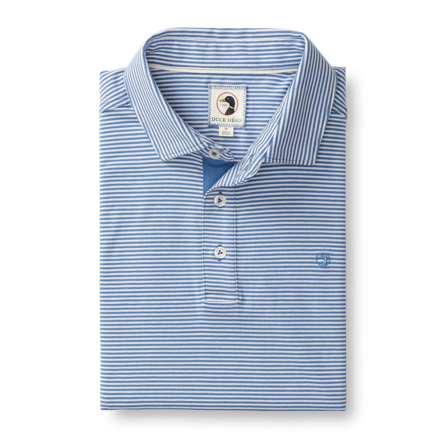 Duck Head Hanover Neal Stripe Cotton Polo in Pastel Pink