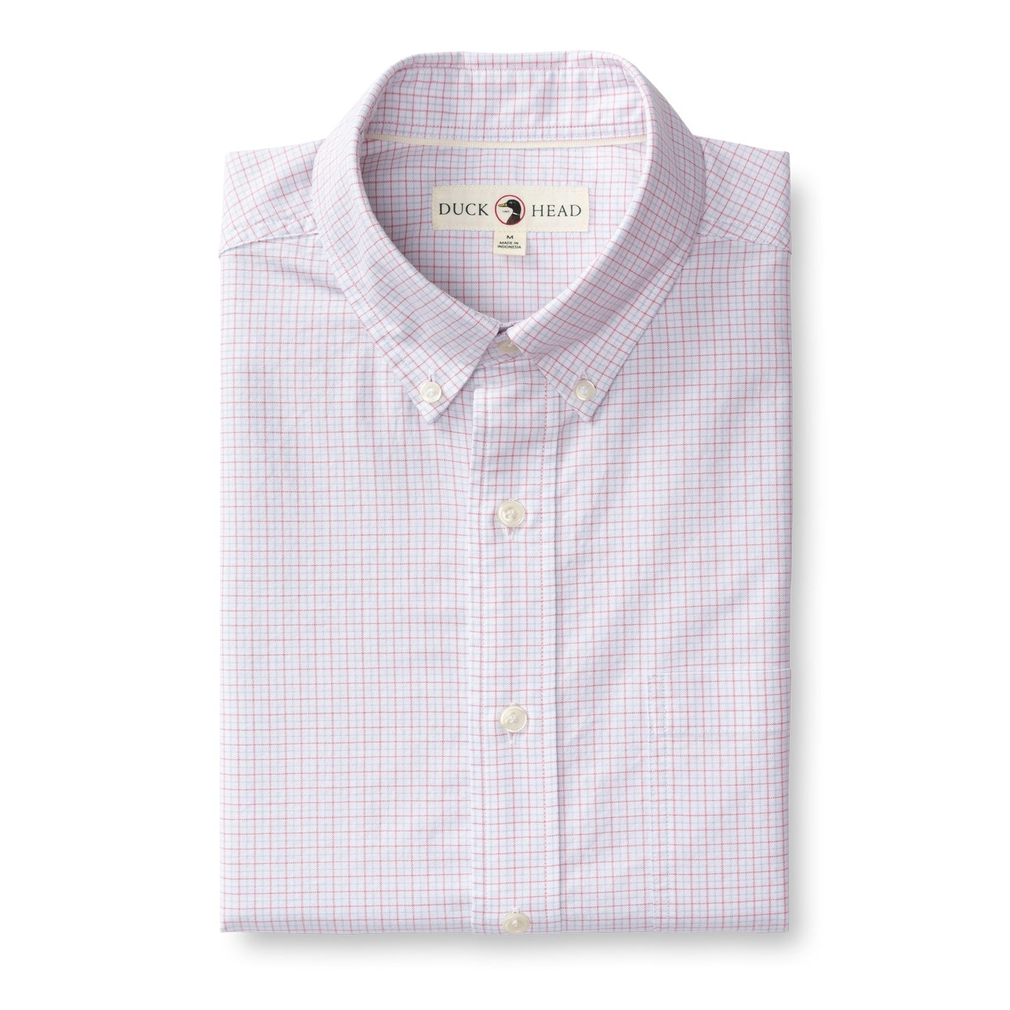 Mason Plaid Cotton Oxford Button Down Shirt in Desert Pink