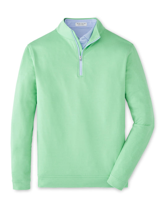 Peter Millar Perth Melange Performance Qtr Zip in Pear Tart