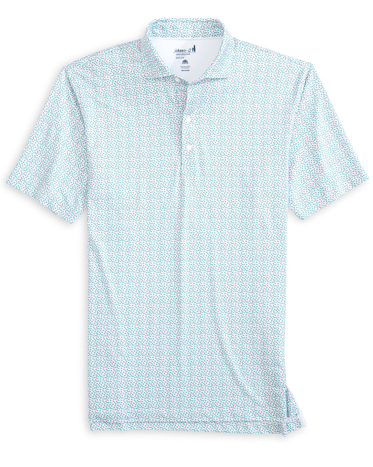 Johnnie-O Springwood Print Polo in Porto Pink